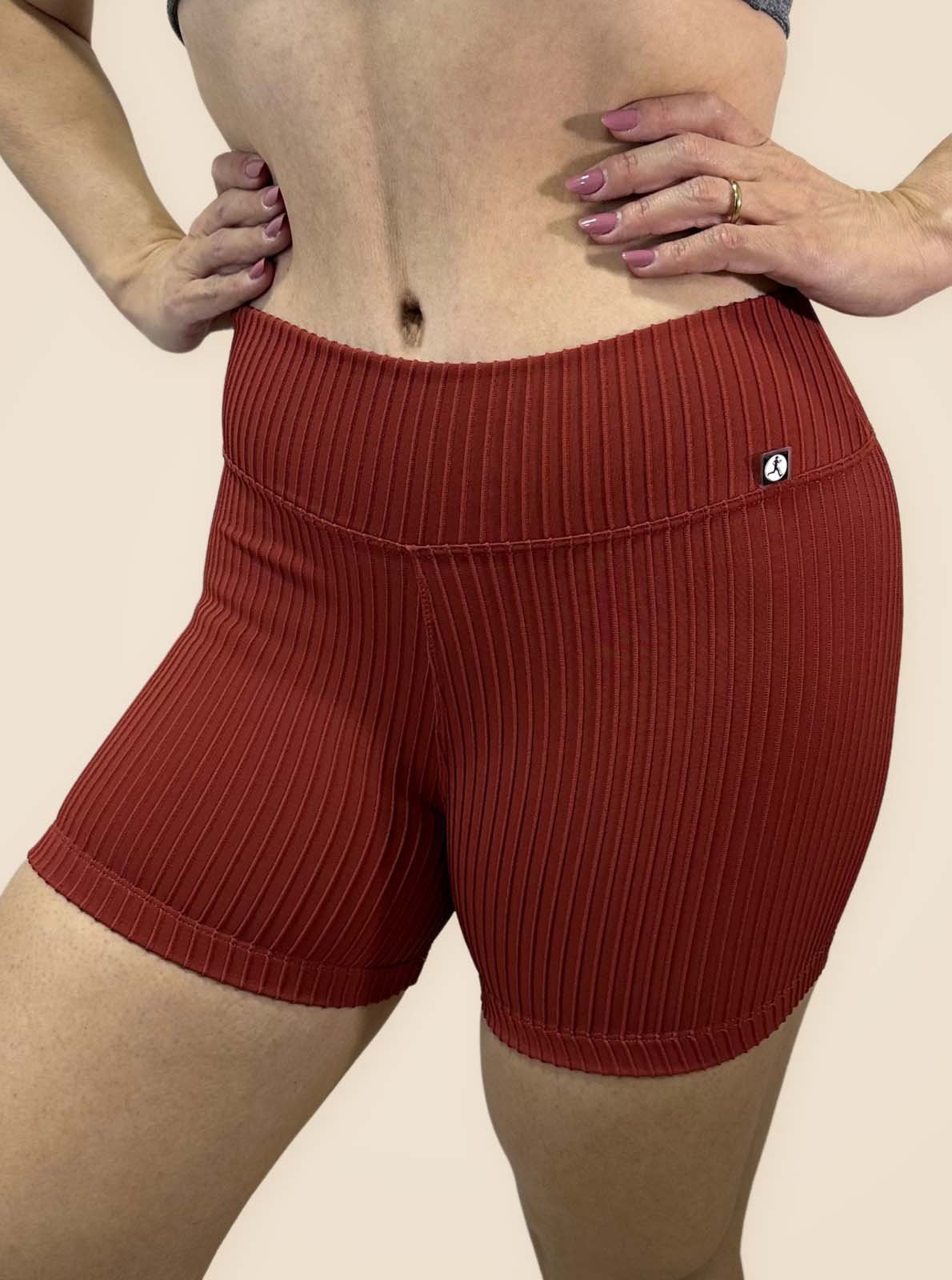 Shorts Canelado ColorFlex Terra Cota Poliamida