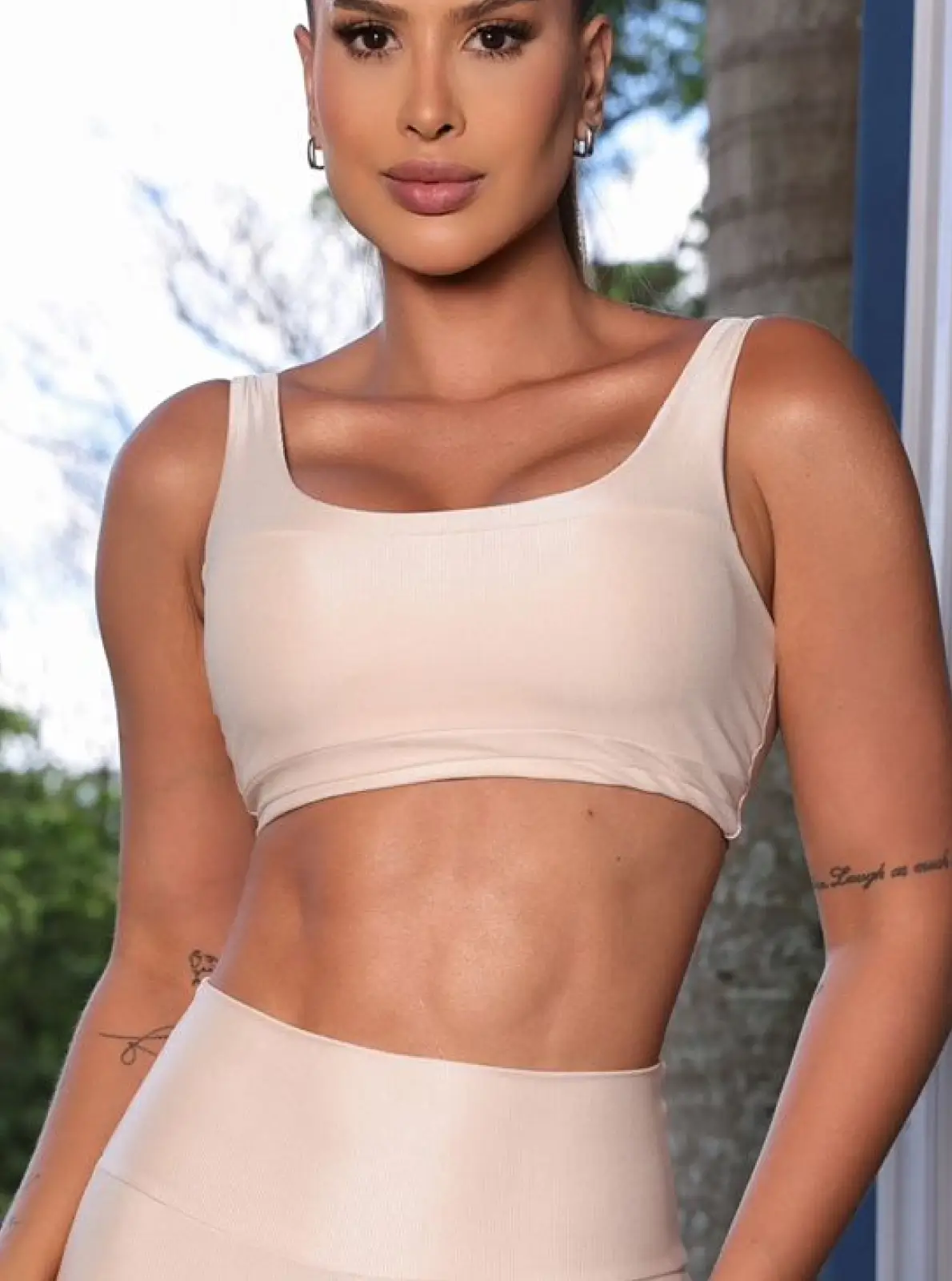 Top Off White Texturizado Poliamida