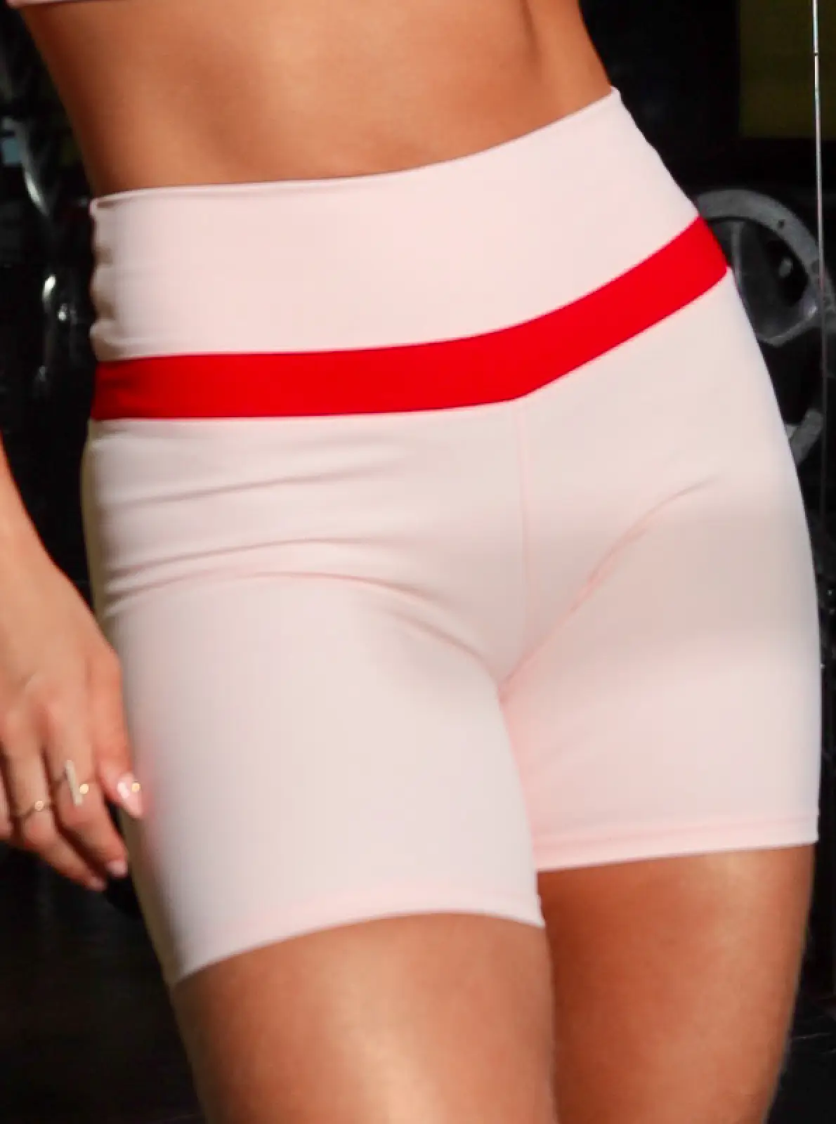 Short Power Waist Moscou Com Faixa Vermelha Poliamida